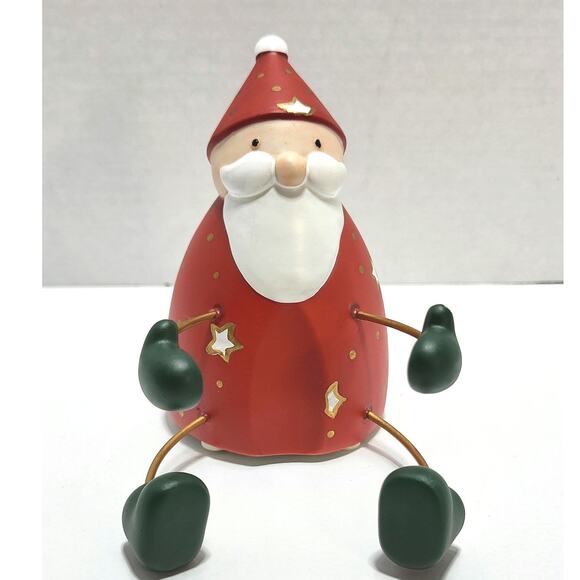 Sitting Santa Claus Ceramic Party Lite Votive Candle Holder Hugger Holiday Decor - Picture 1 of 6
